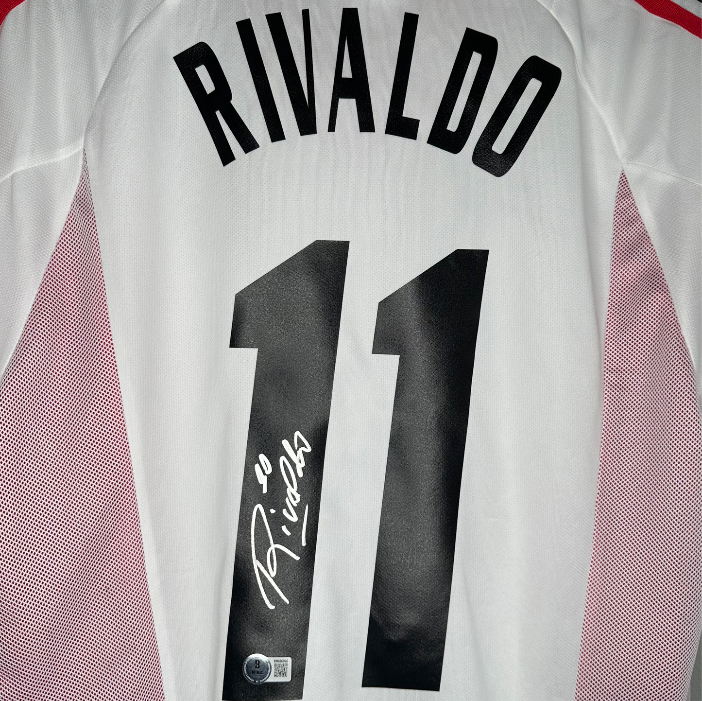 Rivaldo signed AC Milan jersey